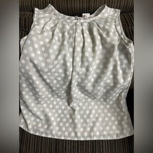 Merona White and grey Polka Dot women’s Top - Large - gently loved